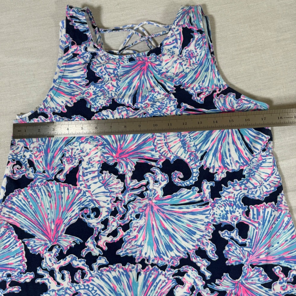 Lilly Pulitzer Lot of 2 - Etta V-Back Tank Top Pima Cotton Modal Blue Pink M - Picture 8 of 11